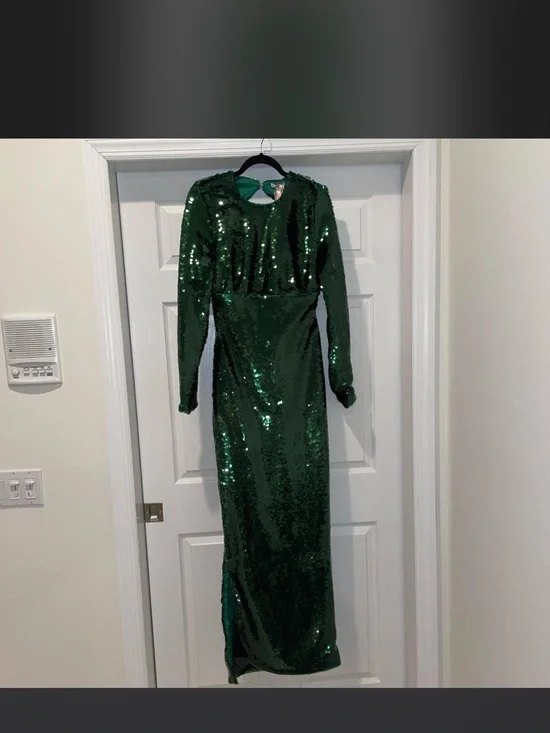 House of CB Emerald Green Sequin Maxi Dress - Picture 2 of 4